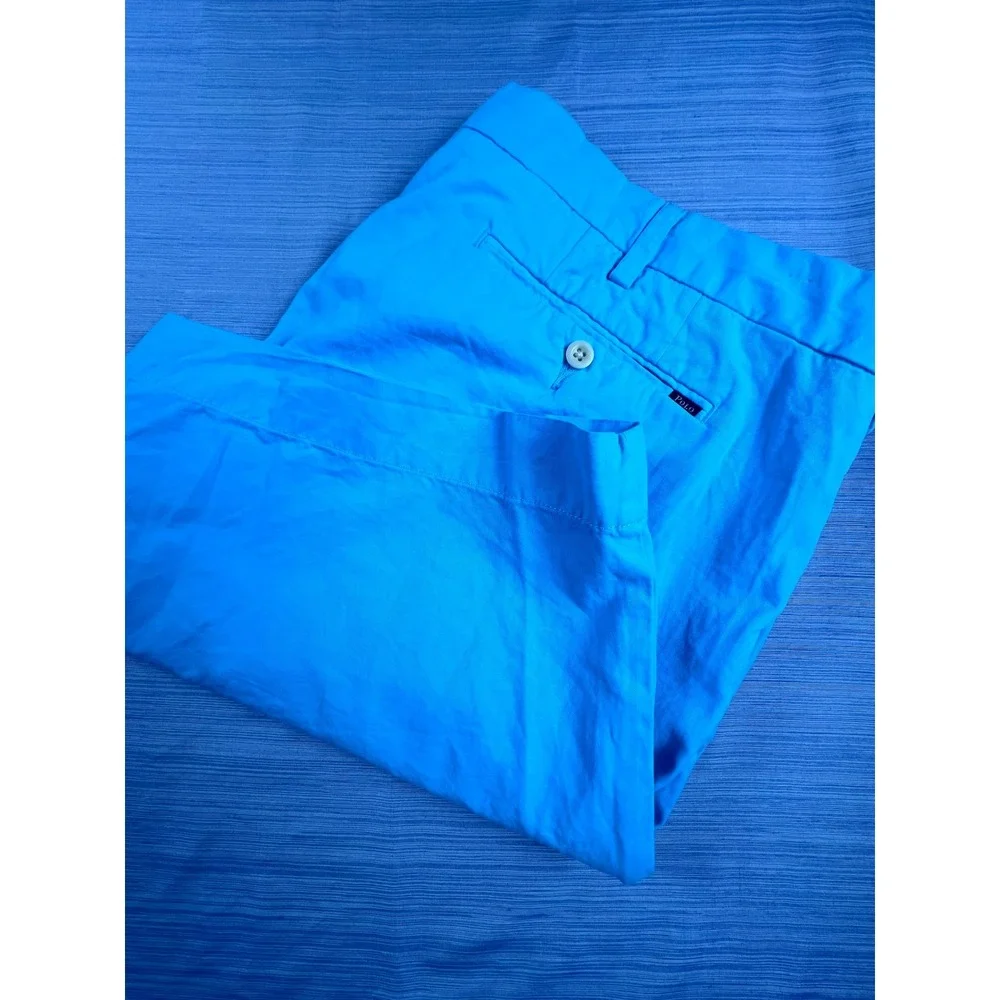 Polo Ralph Lauren Mens Classic Fit Chino Shorts 40 SkyBlue Cotton Twill 9 Inseam